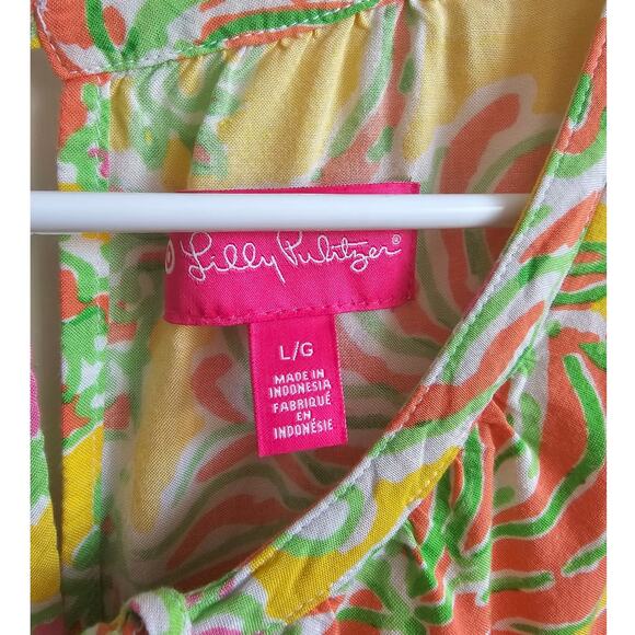 Lilly Pulitzer x Target Yellow Printed Sleeveless Challis Romper Size L - Picture 2 of 4